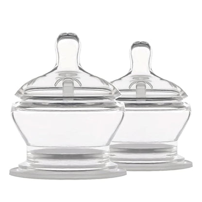 PopYum Stage 1 Slow Flow Anti-Colic Nipples, 2-Pack, 0+ Months, 100% Soft Silicone Natural Latch Breast-Like Bottle Replacement Nipple