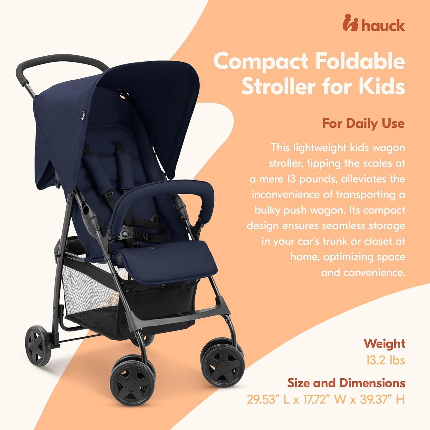 hauck Lightweight and Compact Travel Baby/Toddler Foldable Stroller, Sport, Dark Olive