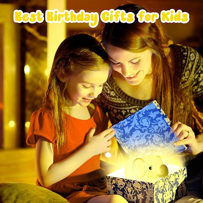 Baby Night Light for Car Seat- Dimming Function 9 Colors Changing Eye Caring Portable Rechargeable & Timing Bedside Lamp Light Up Toddler Bed Room Travel Essentials Squishy Silicone Infant BPA Free