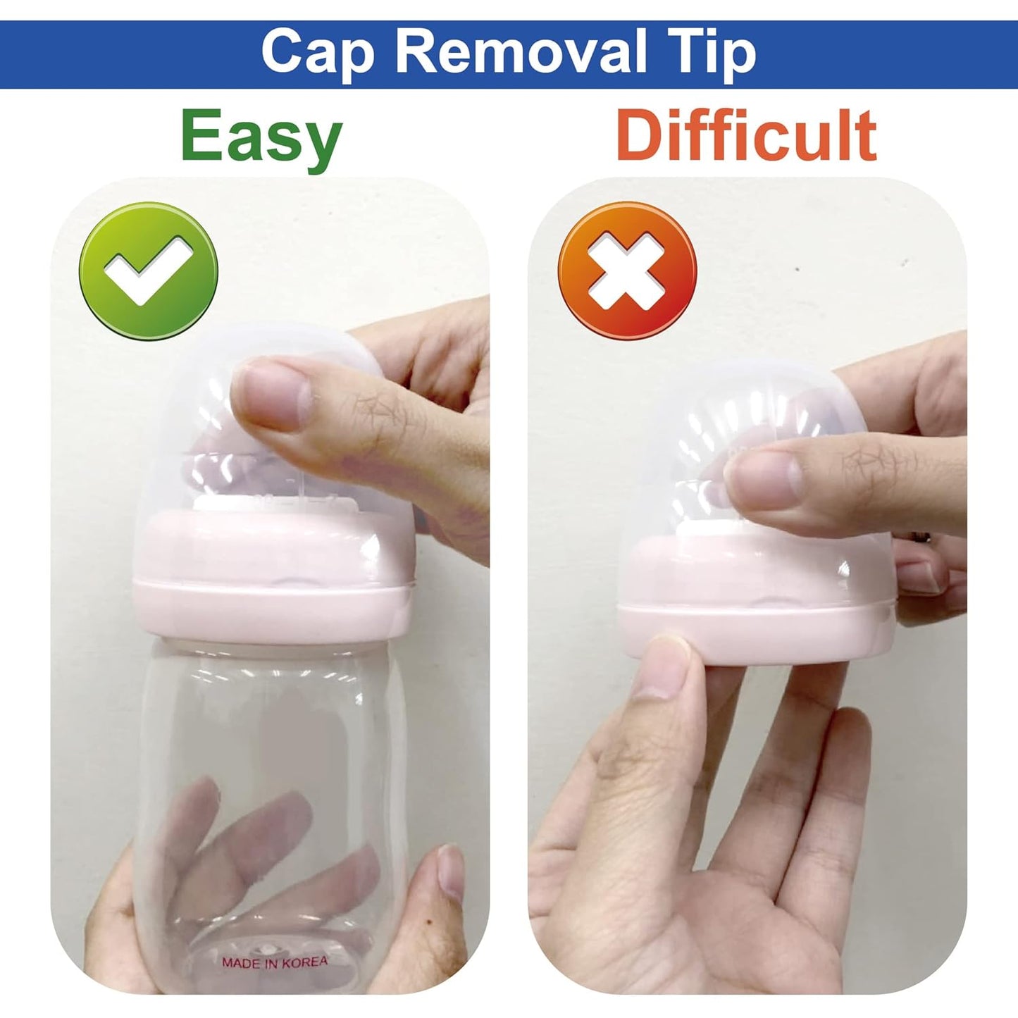 Maymom Screw Lids Aka Travel Caps with Rewritable Sealing Disc Compatible with Avent Bottle, Maymom Wide Mouth Bottles; Cap Replace Avent Natural Bottle Sealing Ring and Sealing Disc, 6pcs. (Blue)