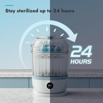 Papablic Baby Bottle Sterilizer and Dryer Pro, Esterilizador De Biberones, Electric Steam Sterilizer for Baby Bottles, Pacifiers, and Pump Parts, Large Capacity 10 Bottles