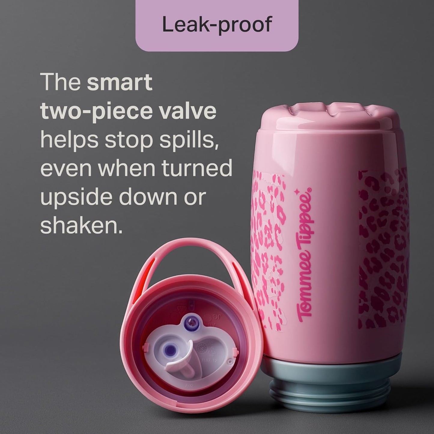 Tommee Tippee Insulated 9oz Sporty Spout Toddler Water Bottle, No Spill, Sippy Cups for Toddlers 1-3, Two-Piece Valve Helps Stop Spills, Green & Teal, BPA Free, Pack of 2