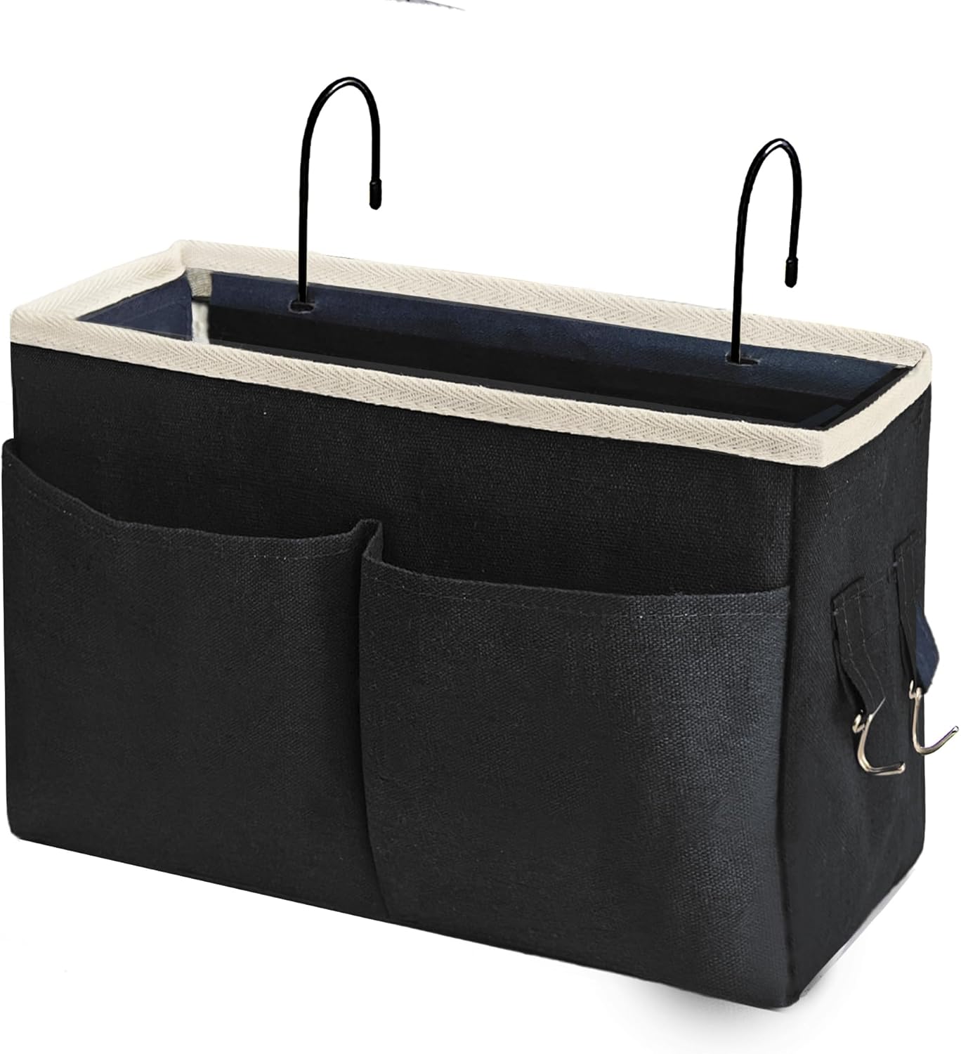 Bedside Caddy Organizer/Bedside Hanging Storage Bag Multi-Function Caddy for Bunk bed Hospital Beds Dorm Bed Rails, Holders Books Glasses Phones Magazine(White)