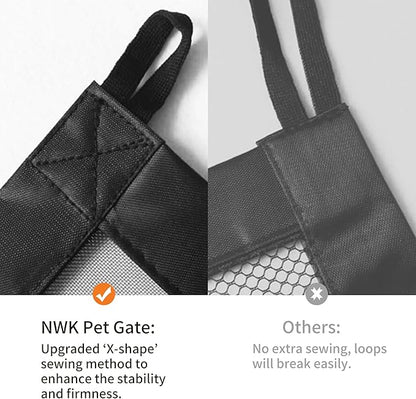 NWK Pack of 2 Magic Dog Gate for Stairs Pet Gate for The House Providing a Safe Enclosure for Pets to Play and Rest, 6 Hooks Design (2, 43'' X 30'')