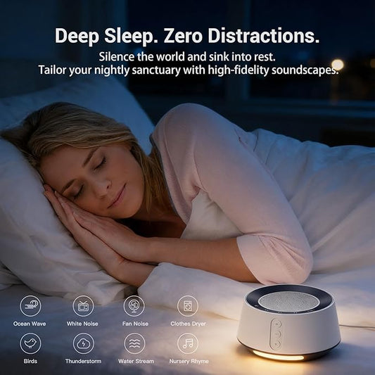 BGOVERSS White Noise Machine with Night Light – 20 Soothing Sounds, 10 Color Lights, 5 Timer Settings & Memory Function, Portable Sleep Sound Machine for Baby Nursery, Kids & Adults, Pink