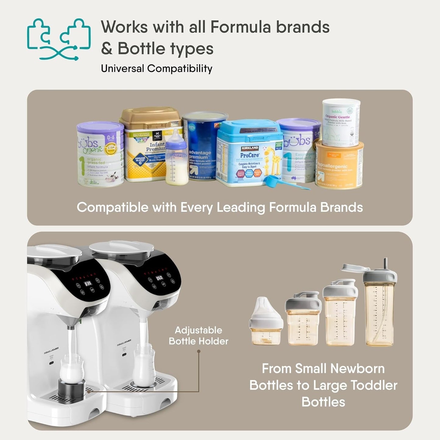 Formula Maker Machine - Upgraded Accurate WiFi Formula Dispenser with Inbuilt Sensors to Prevent Malnutrition - Instant Heating & Automatic Mixing - Quick Warm Bottle (White)