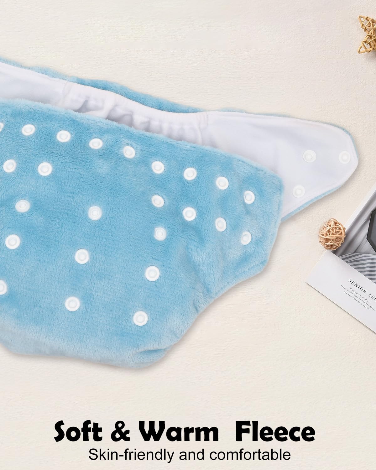 ALVABABY 12pcs Microfiber Inserts,Soft Cloth Diaper Liner,3-Layer Absorbent Inserts,Reusable for Baby Cloth Diapers 12T