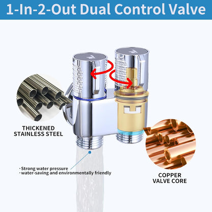Handheld Toilet Bidet Sprayer for Toilet, Muslim Shower Bidet Toilet Hose Sprayer Kit, Jet Spray Bidet Attachment Connected to Faucet for Cloth Diaper Care and Feminine Wash (Silver)