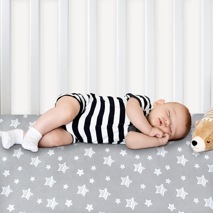 Pack and Play Sheets, 2 Pack Mini Crib Sheets, Stretchy Playard Fitted Sheet, Compatible with Graco Pack n Play, Soft and Breathable Material, Planet & Flower