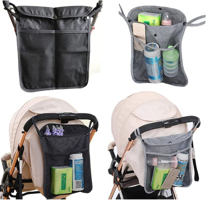 Baby Stroller Organizer,Black,Umbrella stroller organizer,Extra pockets to store snacks/wipes items,Holds water bottles, toddler sweat shirt etc (Black)