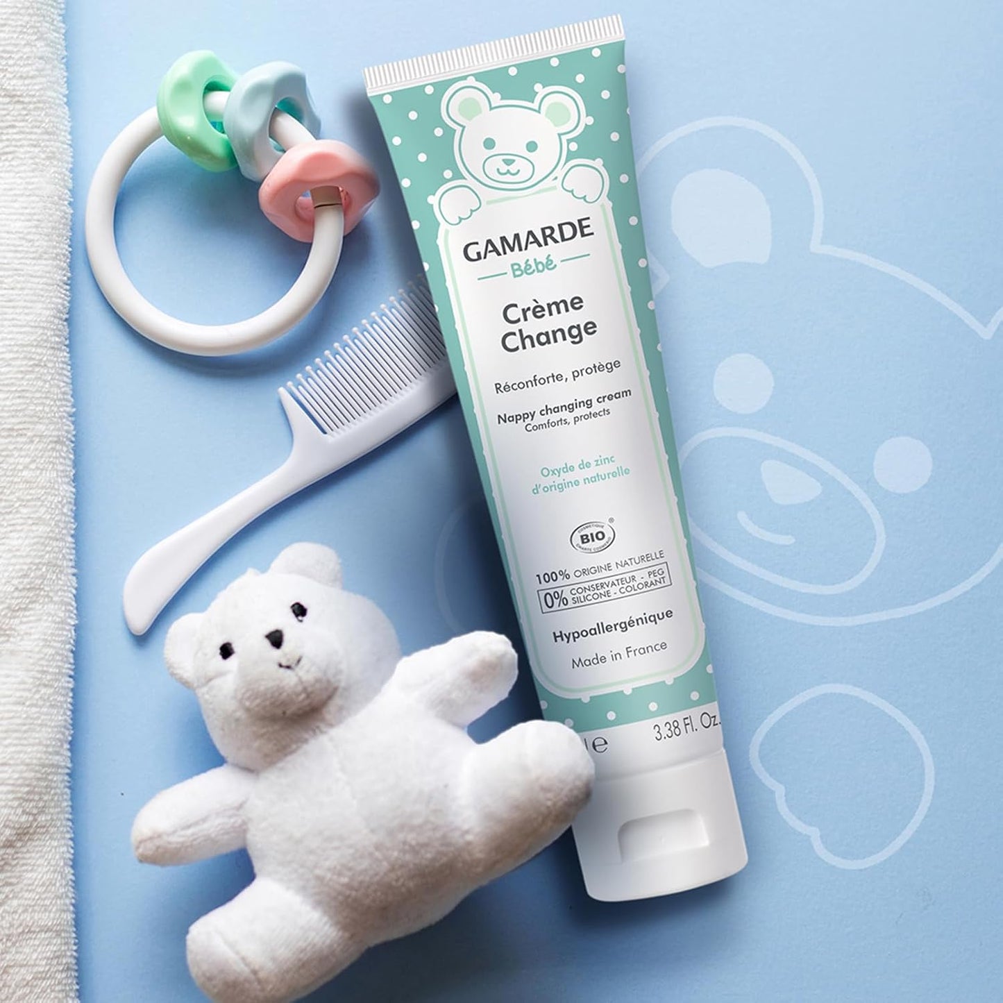 Gamarde Baby Change Cream - Diaper Rash Cream for Baby - Prevents Redness, Soothes Fragile Skin - Effective Moisture and Friction Protection - 3.52 oz