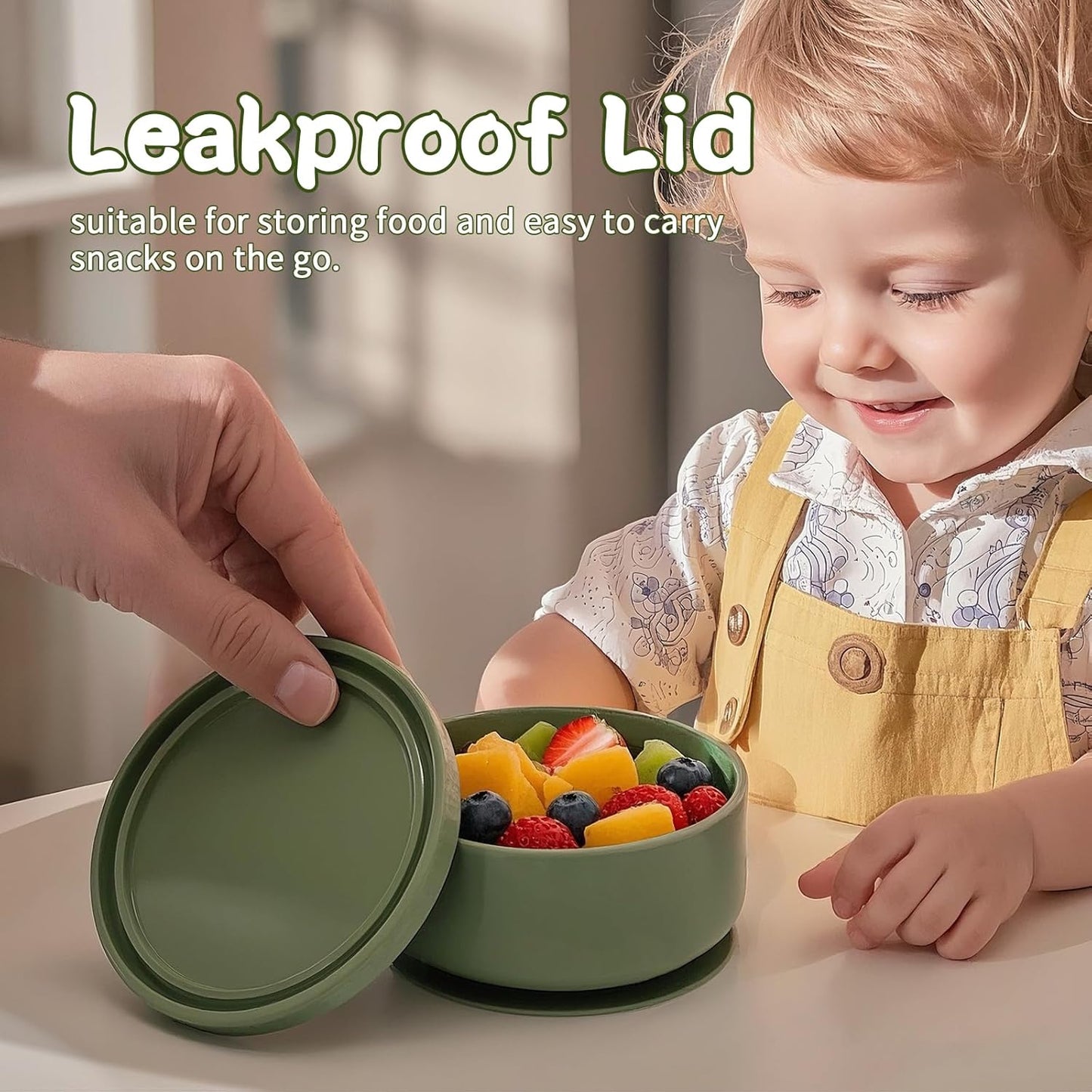 2-Pack Baby Bowls with Suction - Silicone Bowl with Lid, Non-Slip Suction Bowls for Baby, Feeding Bowl for Baby Led Weaning - Dishwasher Safe, Toddler Bowls for High Chair & Travel (Pink+Grey)