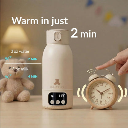 Portable Bottle Warmer 17oz – Baby Bottle Warmer for Breast Milk & Formula, Fast Heating with Smart Temperature Control, Long Battery Life, Cordless for Travel, Car & Outdoor Baby Feeding