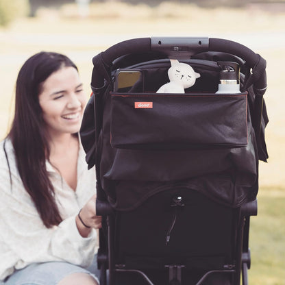 Diono Buggy Buddy Universal Stroller Organizer with Cup Holders, Secure Attachment, Zippered Pockets, Safe & Secure, Gray