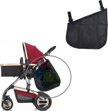 2 Pack Portable Side Sling Stroller Cargo Net ,Non-Slip and Adjustable Straps Storage Mesh Bag ,Food Storage , Storage Bag for Baby Stroller Cargo Mesh Bag Storage Universal Stroller Organizer (Blue)