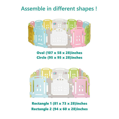 Dream On Me 14 Panel Groovy Play Center/Play Pen/Playard, Multi Colors