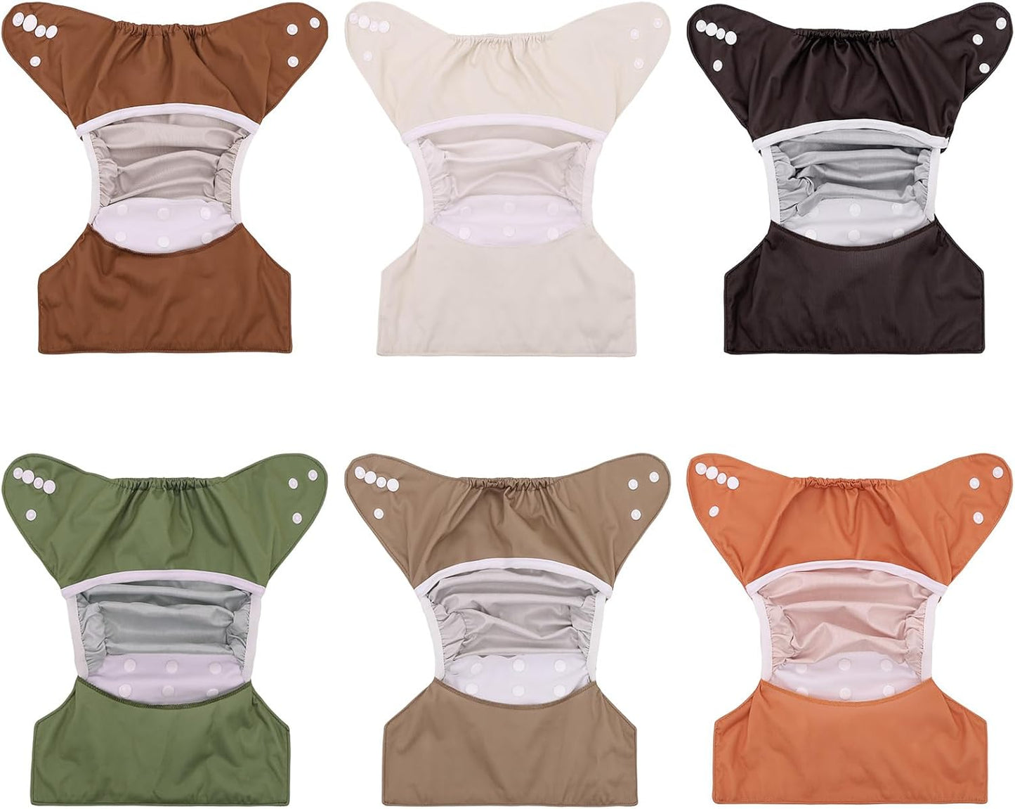 ALVABABY 6pcs Cloth Diaper Covers &1 Wet Dry Bag, Washable Reusable Cloth Nappy Shell for Prefold with Multi-Functional Bag, Flat or Fitted Diaper Inserts 6NKZ06