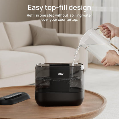 Dreo Humidifiers for Bedroom, 4L Top Fill for Large Room, 36H Runtime, 28 dB Quiet Supersized Cool Mist Air Humidifier for Baby Nursery, Plants, Indoor, Night Light, Easy to Clean & Fill, White