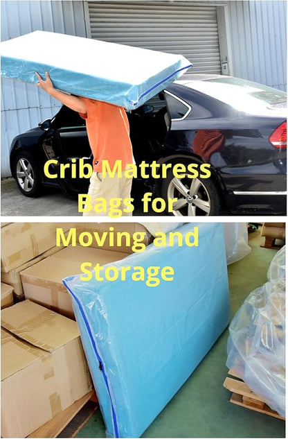 2 Pack Small Mattress Storage Bags with Zipper -4 Mil Plastic Waterproof Mattress Bags for Moving and Storage