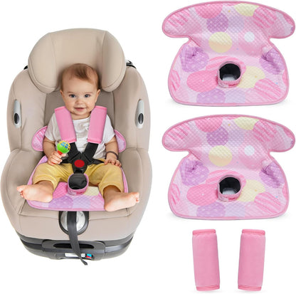 COOLBEBE Car Seat Protector for Potty Training, 2 Pack Dry Waterproof Car Seat Liner Toilet Training & Strap Covers Set for Baby Infant Toddler, Piddle Pads Cover Pad for Strollers, Carseat (Black)
