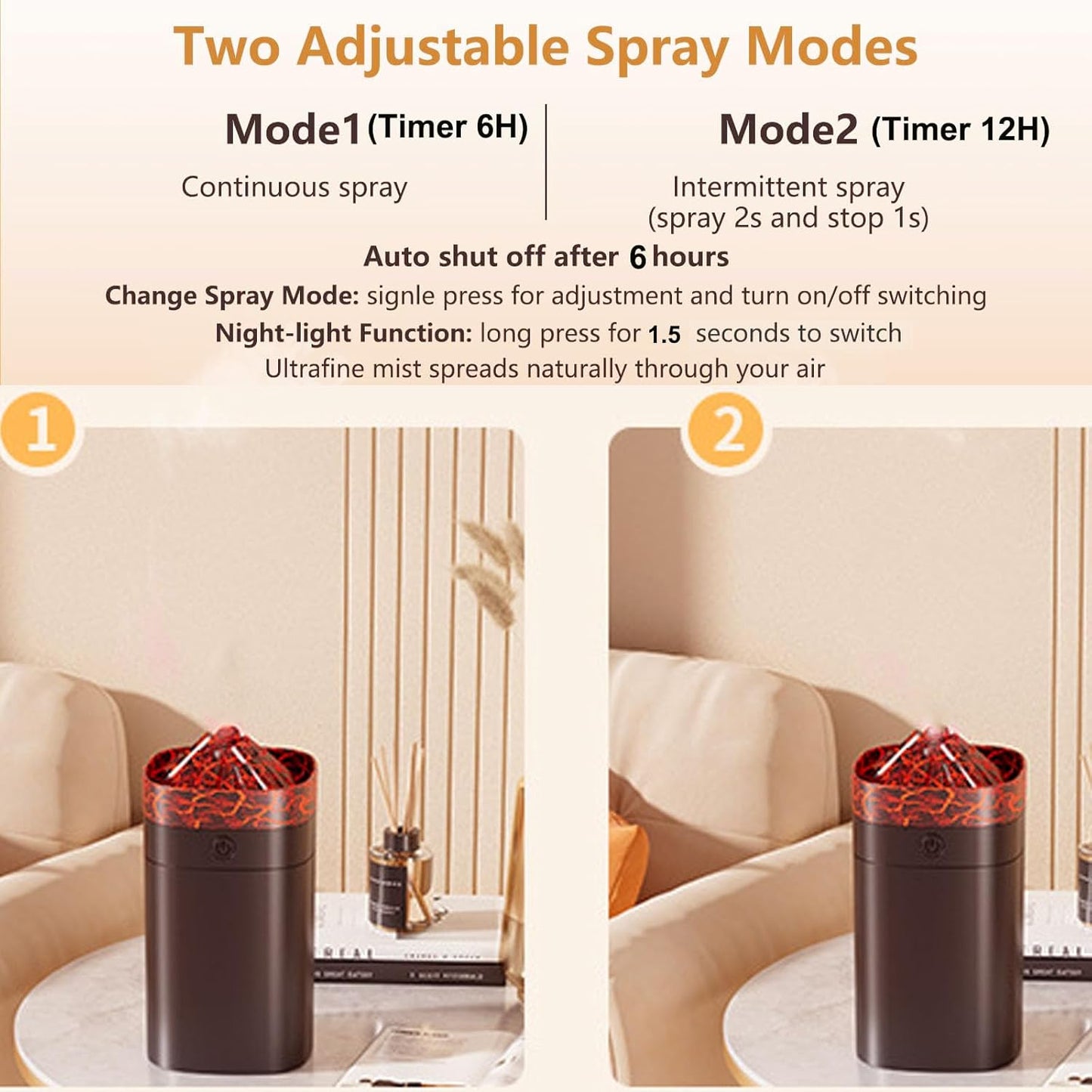 Portable Mini Cool Mist Humidifier, 400ml Ultrasonic Humidifier with 7 Color Night Lights, 2 Mist Modes, 10-20 Hours Runtime, Ultra-Quiet for Bedroom, Nursery, Office, Car, USB Powered (White)