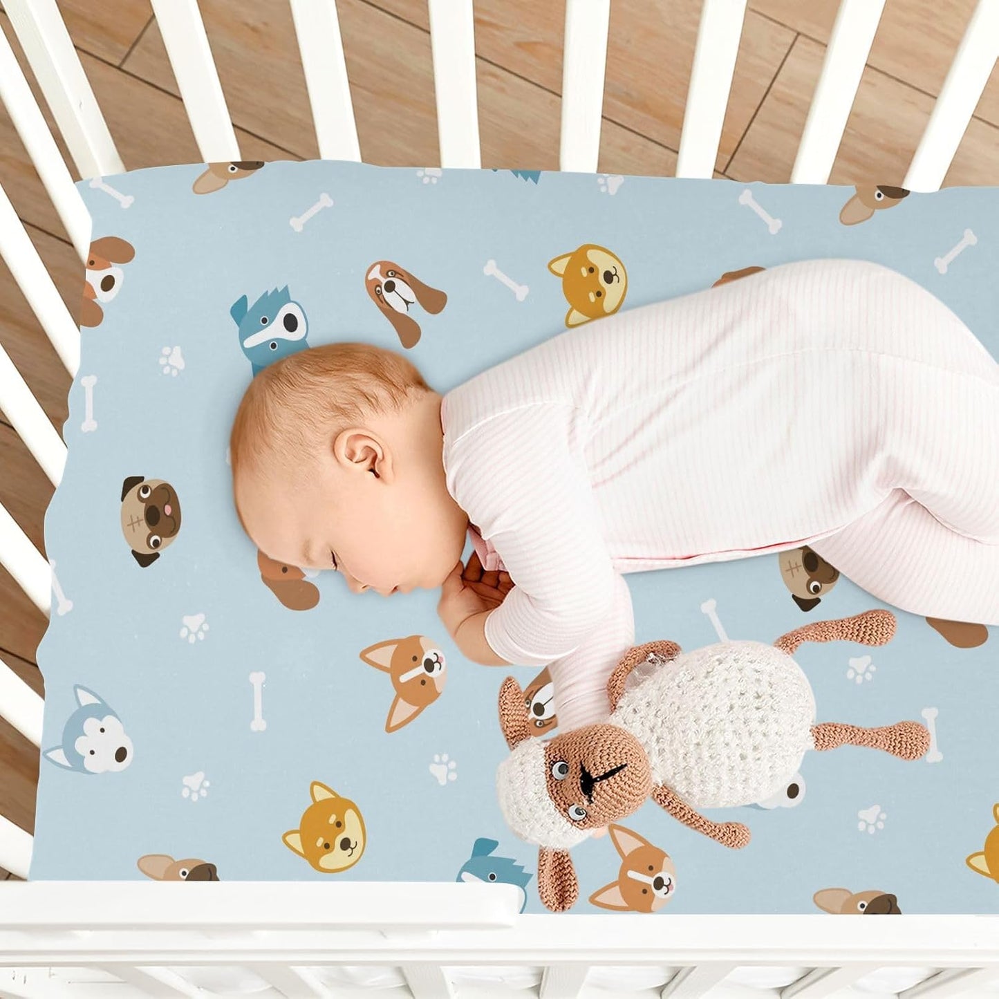 Fall Cute Mushroom Leaves Fitted Crib Sheets Stretchy Portable Playard Sheets for Baby Toddler, Breathable Soft Mini Crib Mattress 52 x 28 in for Boys and Girls
