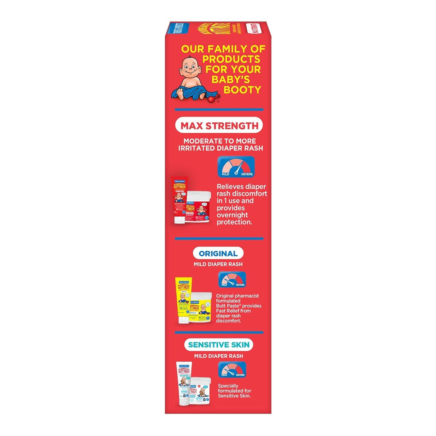 Boudreaux’s Butt Paste Max Strength Diaper Rash Cream for Baby, Ointment With Zinc Oxide, 4 oz Tube