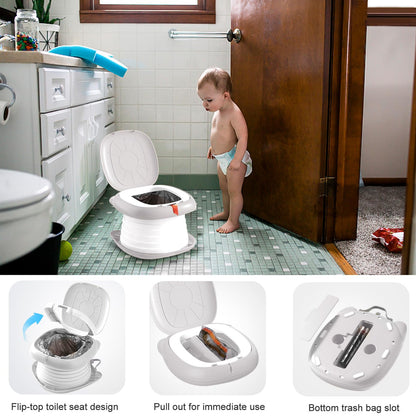 Travel Potty for Toddler Portable Foldable Potty Training Toilet for Boys Girls Baby Kids Children Indoor Outdoor,Pink
