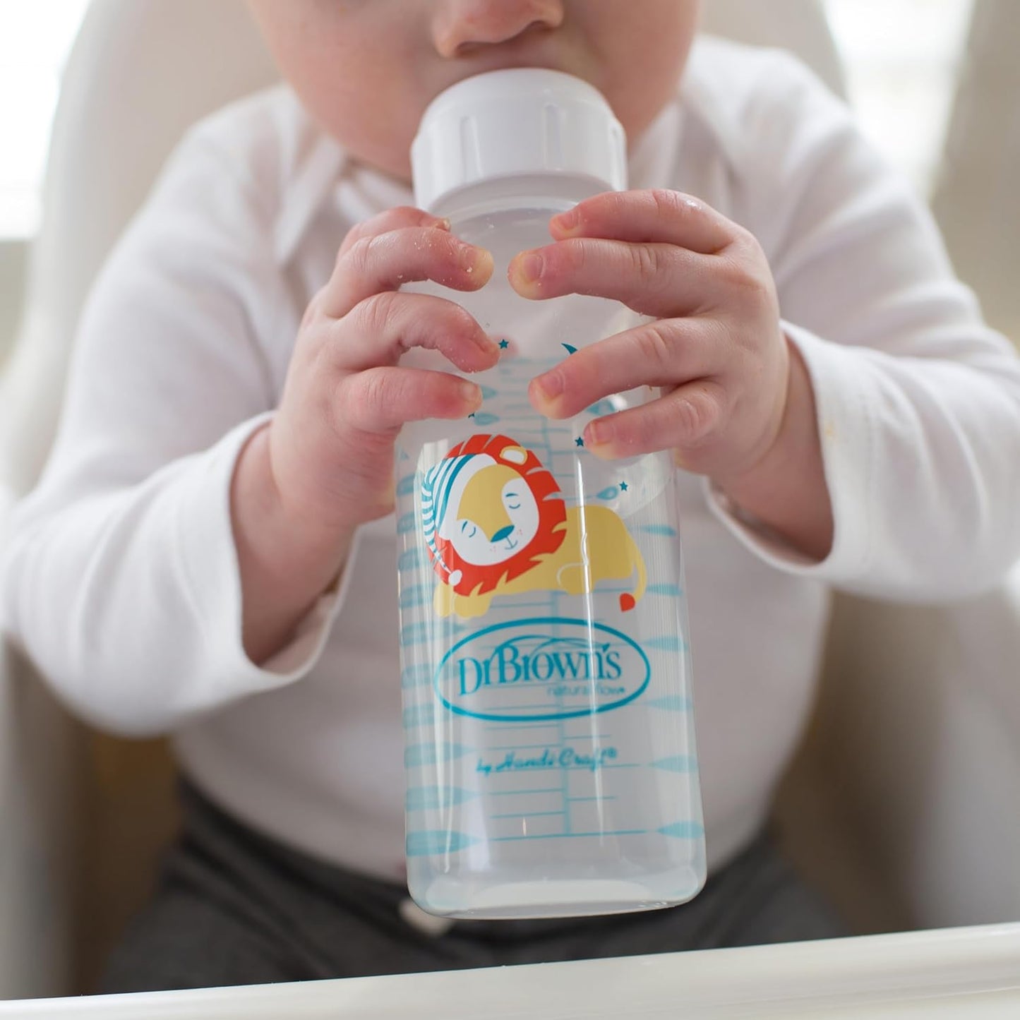 Dr. Brown's Milestones Narrow Sippy Bottle, 100% Silicone Soft Sippy Spout, 8oz/250mL, Flamingo & Bunny, 6m+