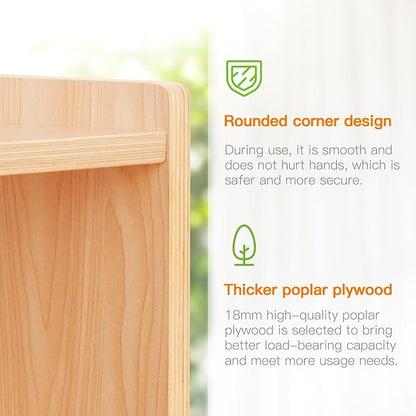 OOOK Montessori Shelf 5-Section Wooden Storage Cabinet, 2-Shelf Toy Organizers and Storage, Kids Classroom Organizer, Playroom, Daycare and Preschool