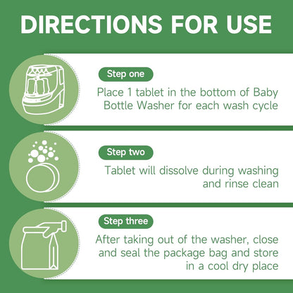 360PCS Baby Bottle Washer Tablets for Momcozy & Baby Brezza Pro, Natural Enzyme Detergent,Deep Cleaning, Chlorine & Fragrance Free, No Residue, Universal Fit All Bottle Washers Machines
