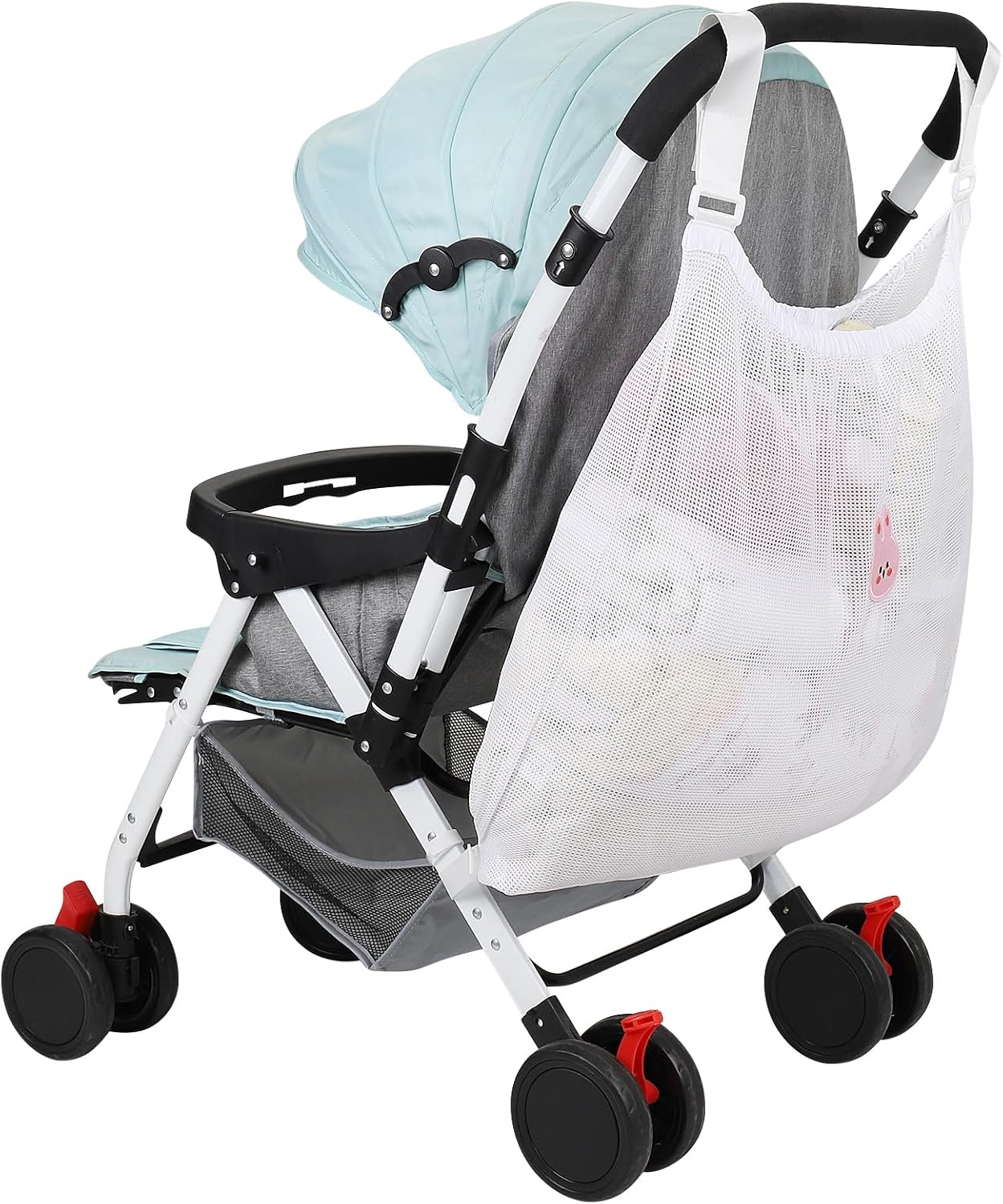 Accmor Universal Stroller Organizer, Large Storage Stroller Bag Fits for Uppababy, Nuna, Britax, Doona Strollers, Non-Slip Adjustable Storage Mesh Caddy Accessories for Stroller Crib