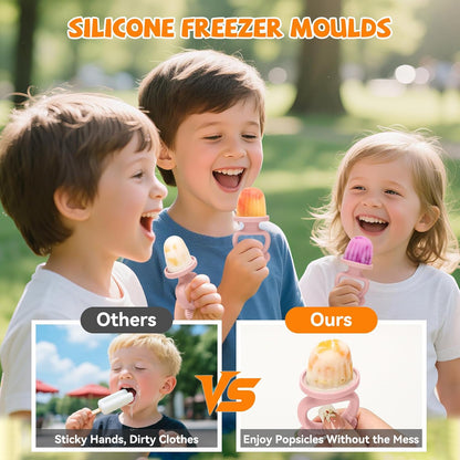 2-in-1 BPA-Free Ice Pop Molds & Silicone Baby Teethers for Teething Relief | Easy Fill Feeder for Breastmilk, Puree & Baby Food | Soothing, Fun & Safe Chewable Teething Toys for Infant & Toddler