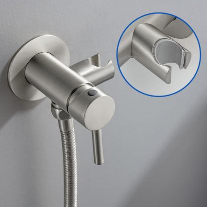 SHAMANDA Handheld Bidet Sprayer for Toilet, Stainless Steel Baby Cloth Diaper Sprayer Kit, Bathroom Toilet Bidet Attachment Set for Bathing Pets Feminine Hygiene, Matte Black BDS01-7