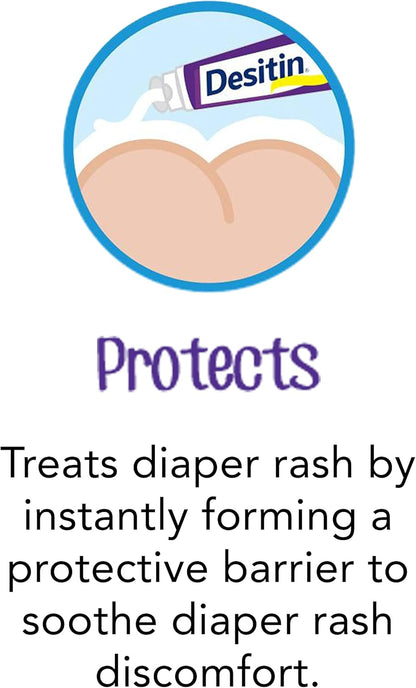 Desitin Maximum Strength Baby Diaper Rash Cream, 40% Zinc Oxide, Hypoallergenic No Added Parabens & Dyes, Protects & Relieves Baby’s Skin for Up to 12 Hours, Prevents Diaper Rash, 4.8 oz Tube