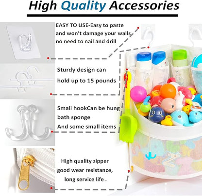 Ligereza Baby Bathtub Toy Storage 17" x 13" Bathtub Toy Holder Mesh Let Baby Bathtub Toys To Dry Faster, Bath tub Toy Organizer For 1-3 Year Old Toddler Bathtub Toys