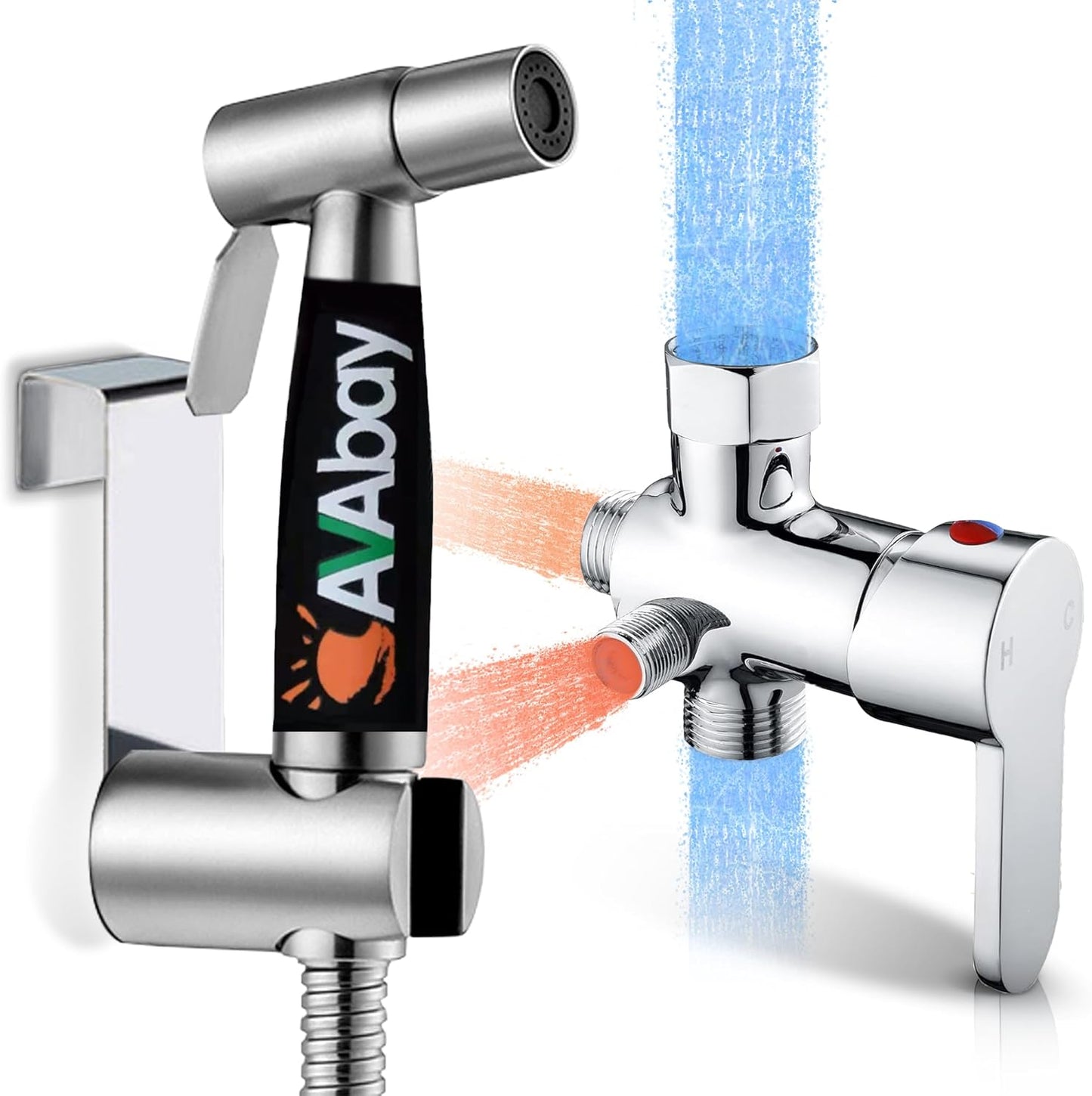 Premium Bidet Sprayer - Handheld Bide Jet Spray for Toilet | Adjustable Water Pressure | Leak-Proof Stainless Steel Toilet Bedit Sprayer | Muslim Shower | Cloth Diaper Washer | Bathroom Bidet