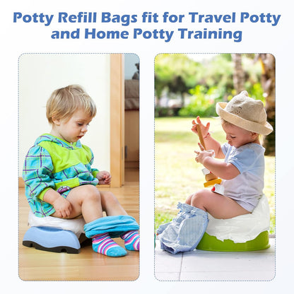 [80 Counts] Disposable OXO Potty Bags, Potty Liners for Portable Potty, Maliton Travel Potty Fit Bags for OXO Tot 2-in-1 Go Potty, Universal Travel Potty Refill Bags Fit Most Potty Chairs for Cleanup