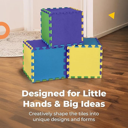 MioTetto Baby Play Mat, Soft Foam Floor Tiles for Kids. Adjustable Interlocking Foam Tiles, Fits with 50x50 Playpen Baby mat for Crawling & Development, Safe & Non-Toxic Playmat for Babies 6-12 Months