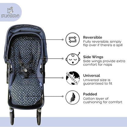 Suessie Stroller Liner - Universal and Reversible Seat Insert, Black Dots