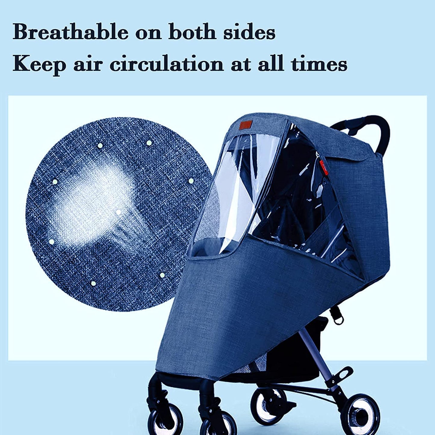 Stroller Rain Cover Universal Pram Buggy Rain Shield Waterproof Stroller Weather Shield Baby Pushchair Cover with Canopy Window