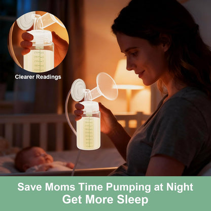 6PCS Breastmilk Storage Bottle for Momcozy Breast Milk Cooler, Wide-Neck Baby Bottles for Pumping Fit Spectra Flange, Spectra Collection Bottles for Fridge, Breastfeeding Essential, 10 oz