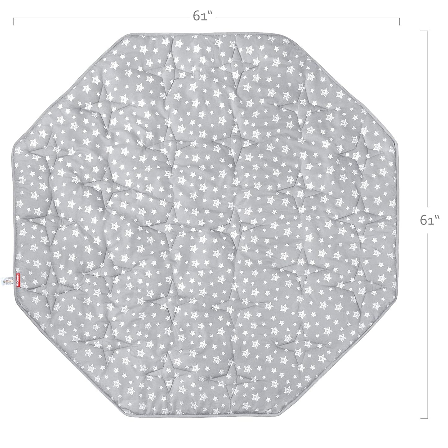 Octagon Playpen Mat Grey, Non Slip 8 Panel Playpen Mattress Mat Fits Regalo Extra Large Play Yard and hiccapop XL 69" Baby Playpen, Grey Star Octagon Playard Pad