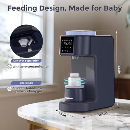 Momfann Formula Maker Pro, 2-Minute Quick Mix Baby Formula Dispenser, One-Touch Automatic Milk Maker, 3 Formula Temps + 4 Hot Water Choice, 2L Tank & Sealed Powder Container for Clump-Free Formula
