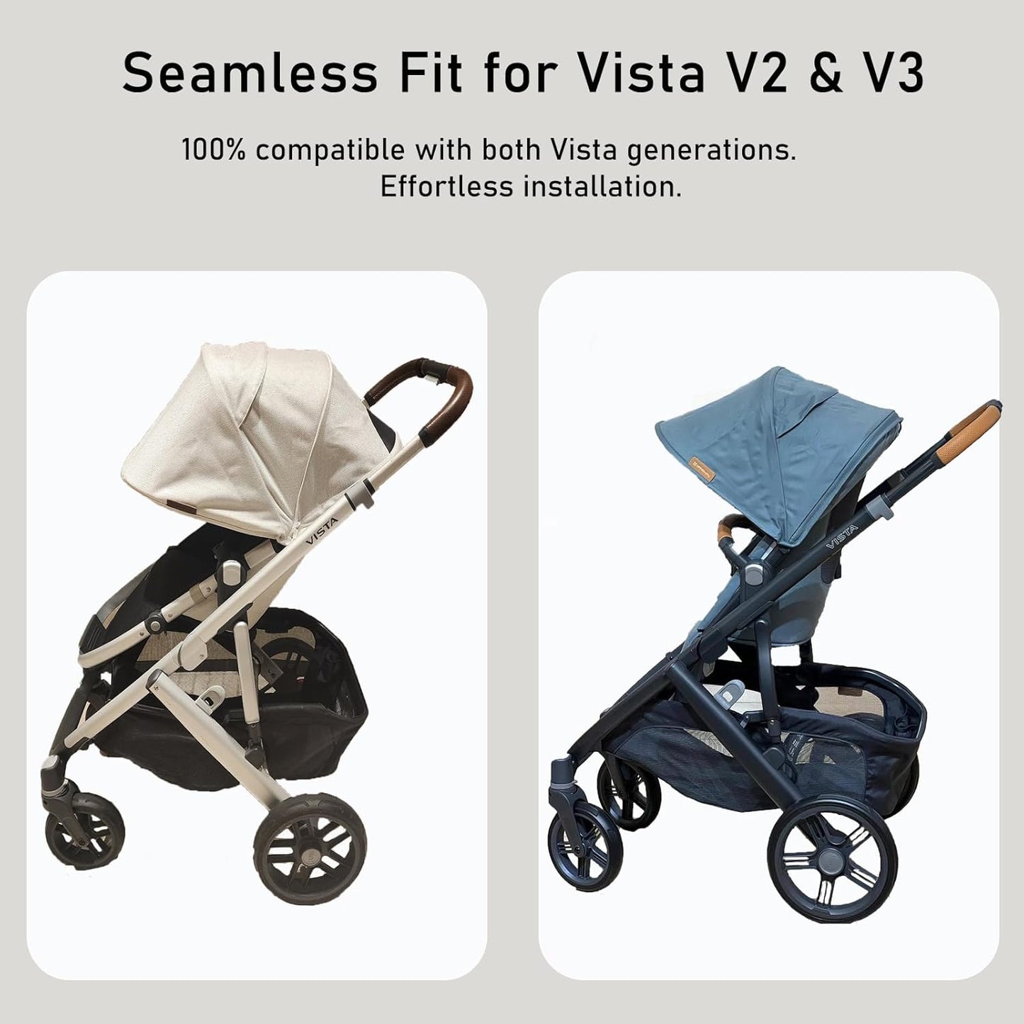 Stroller Basket Cover for UPPAbaby Vista V2 & V3 Accessories – Water-Resistant Storage Protector, Conceals Items, Easy Clip-On Access