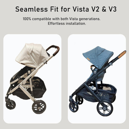 Stroller Basket Cover for UPPAbaby Vista V2 & V3 Accessories – Water-Resistant Storage Protector, Conceals Items, Easy Clip-On Access