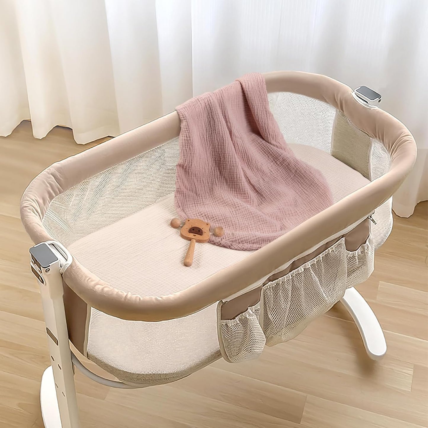 lulumoon Muslin Bassinet Sheets for Baby: Soft Bedside Sleeper Bassinet Fitted Sheets for Boys and Girls