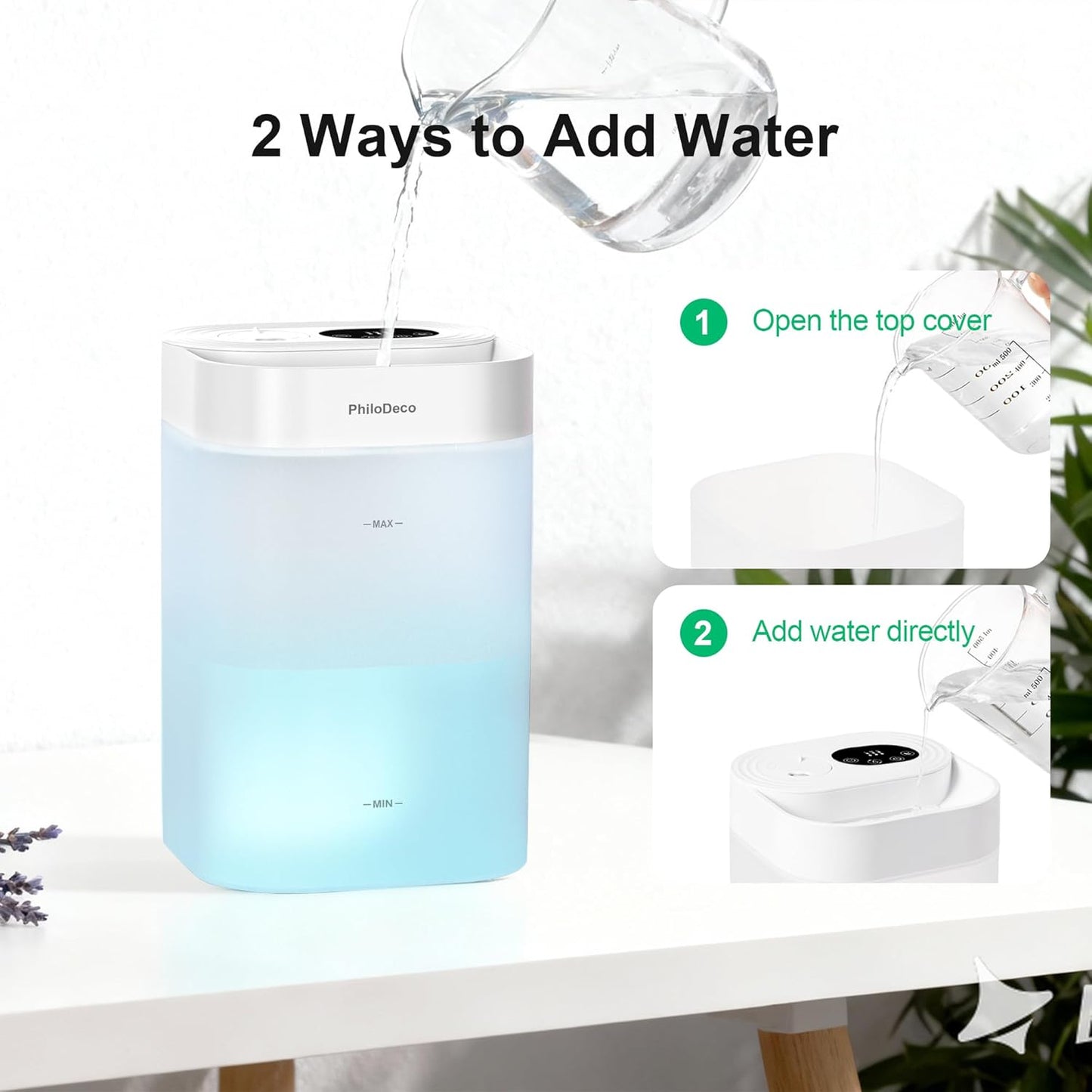 PHILODECO 4.5L Cool Mist Humidifier for Bedroom, Baby Nursery & Plants – Ultrasonic, Silent, with Aroma Diffuser, Multi-Color LED Night Light, Leak-Proof and Easy to Clean