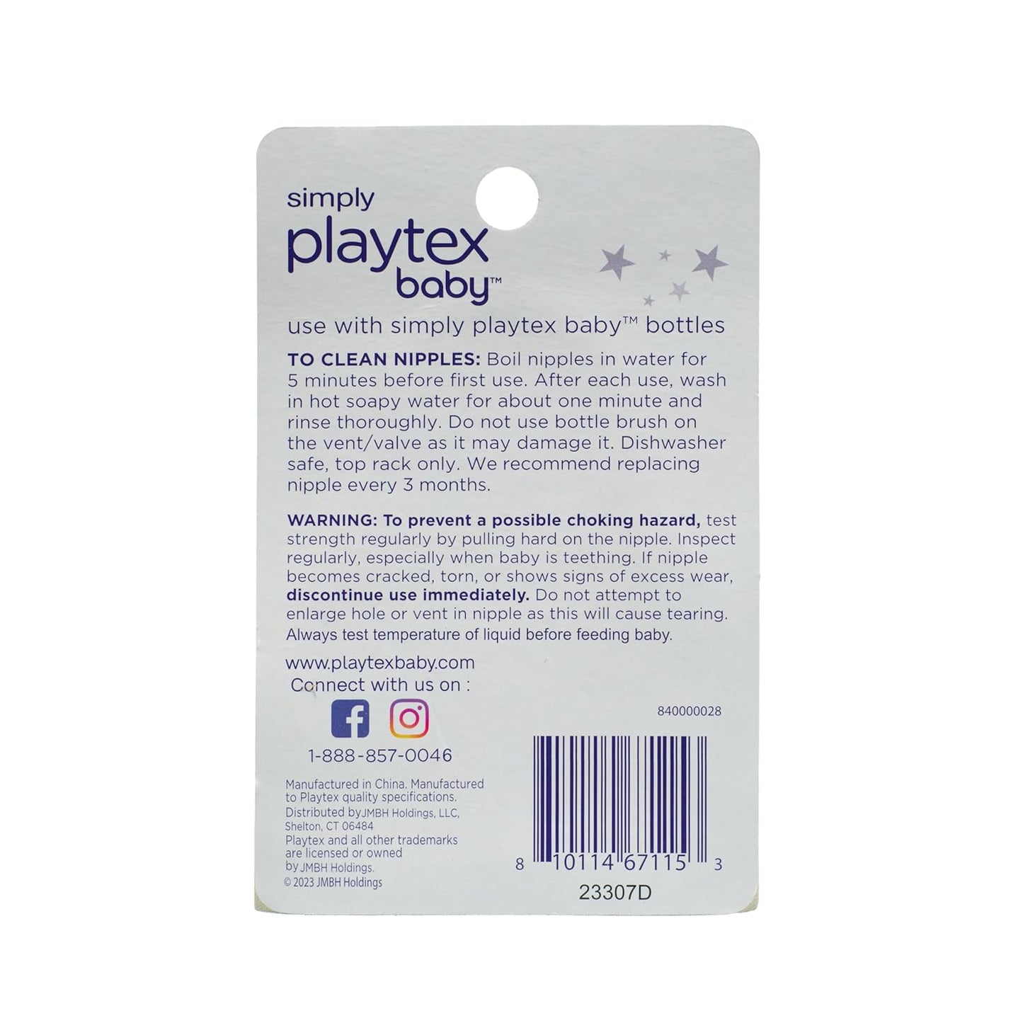 Playtex Baby Simply Playtex Nipples for Babies 3+ Months, Medium Flow (2 Count), Feeding Essentials for Newborn and Breastfeeding Babies