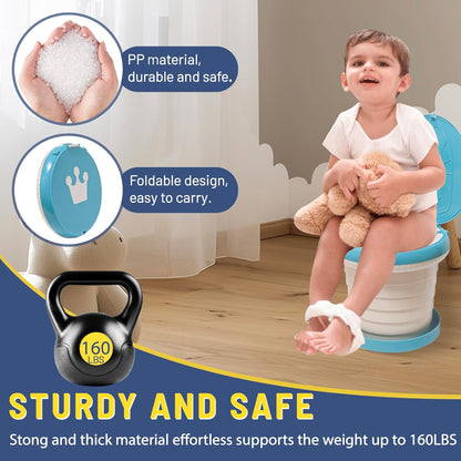 SunnySmile portable, foldable potty seat for toddler, Training Toilet Seat Emergency Toilet for Car, Camping, Outdoor, indoor (grey, small)
